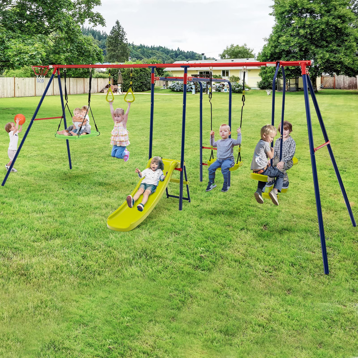 Children's play top swing sets