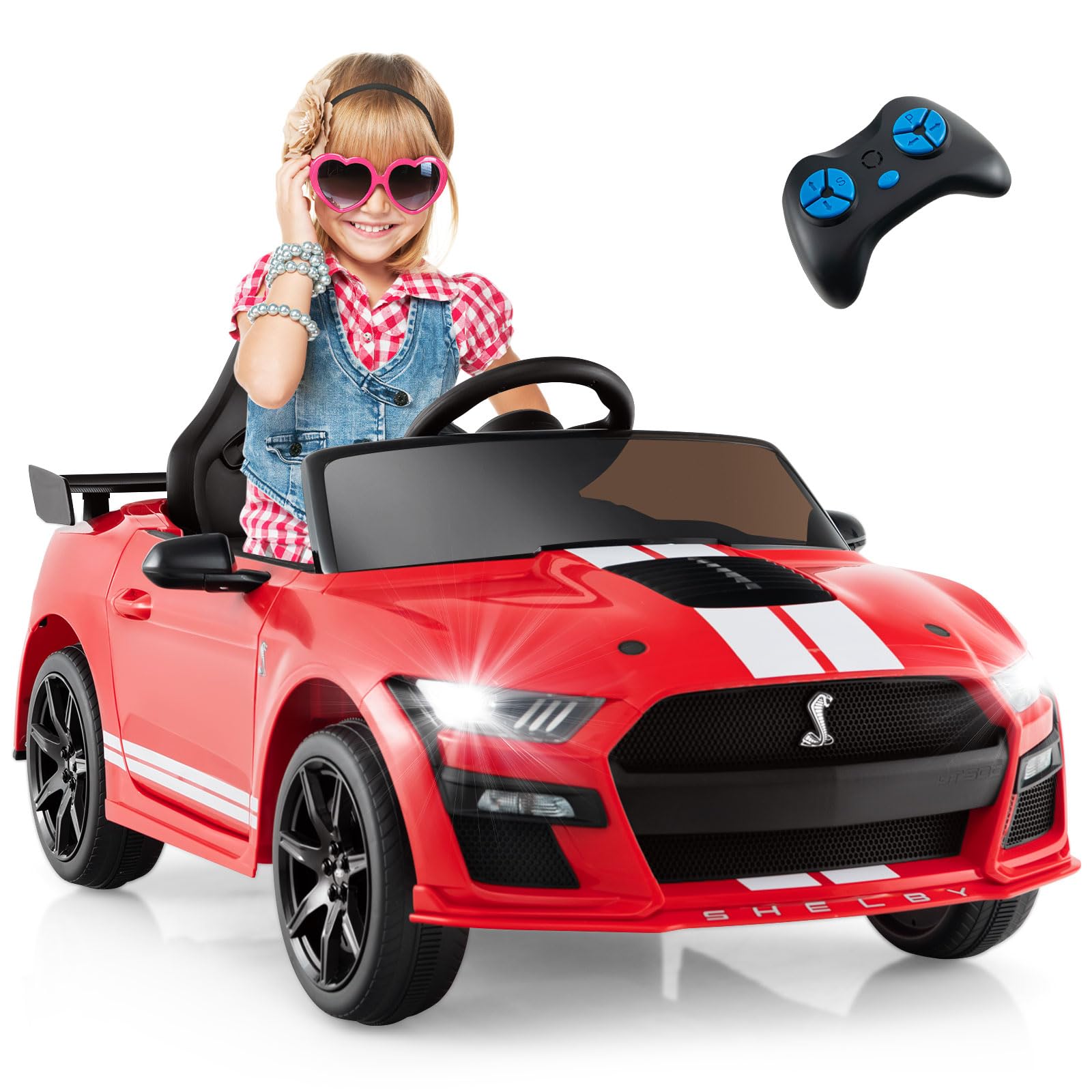 Licensed Ford Mustang GT500 Ride on Car for Kids by INFANS Battery Po