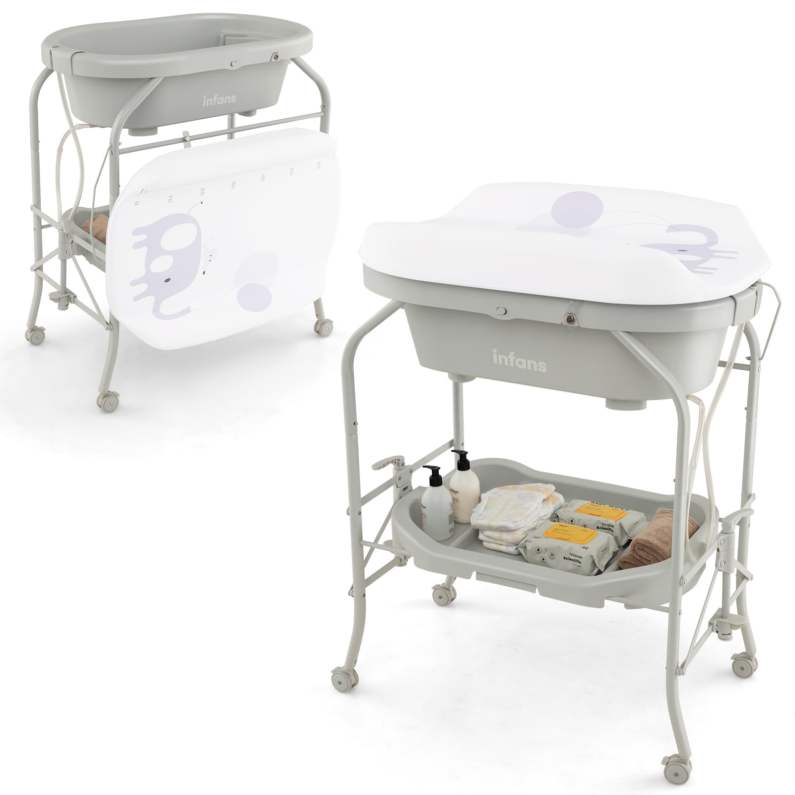 Baby bath tub changing table combo hotsell