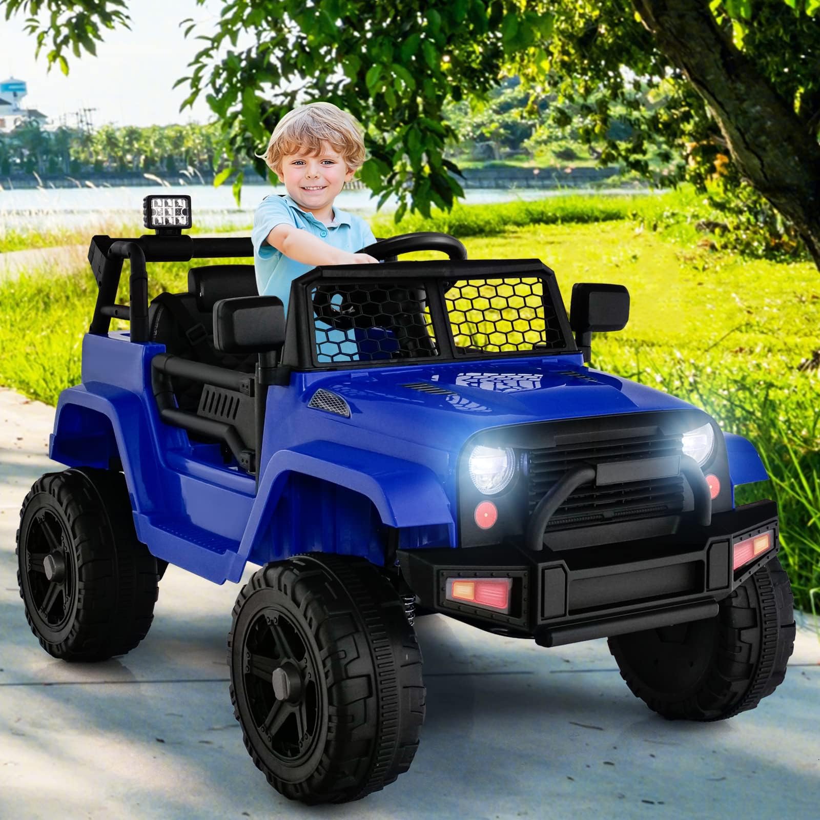 Kids blue jeep online