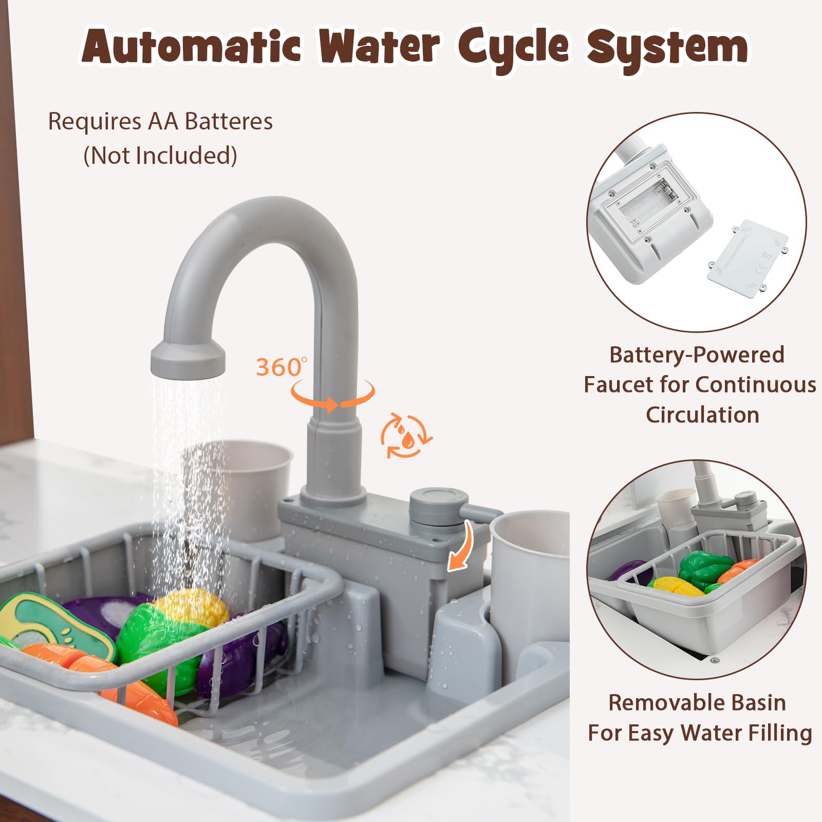 INFANS Corner Kids Kitchen Playset, Ultimate Wooden Pretend Cooking To