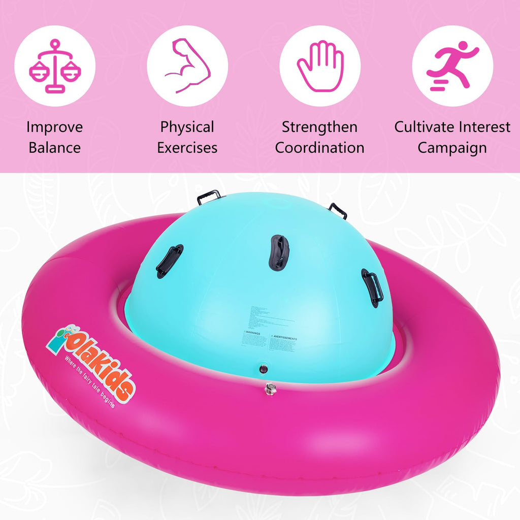 INFANS 8FT Inflatable Dome Rocker Bouncer, Outdoor Kids Giant Roll and ...