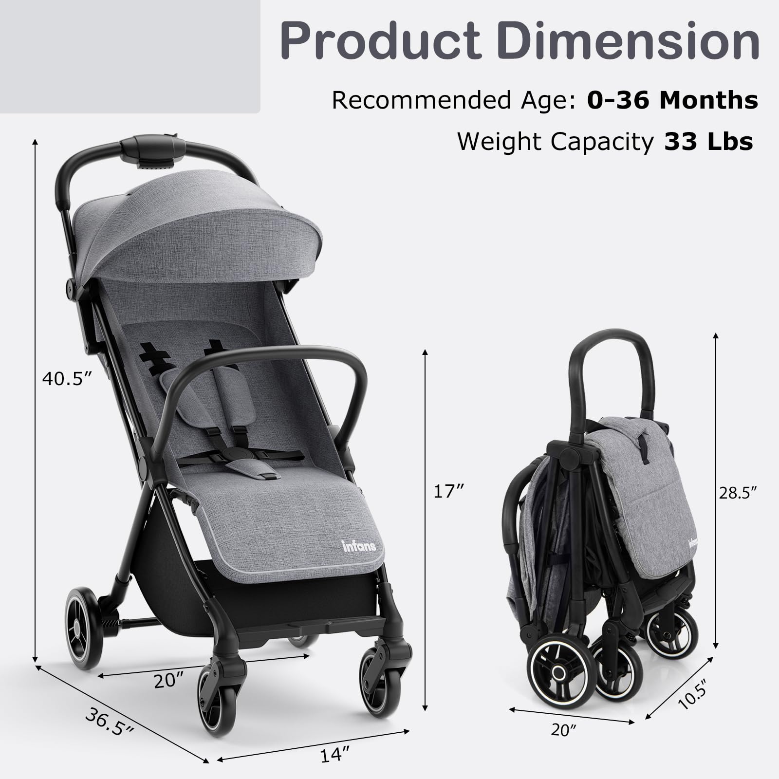 Baby fashion stroller size