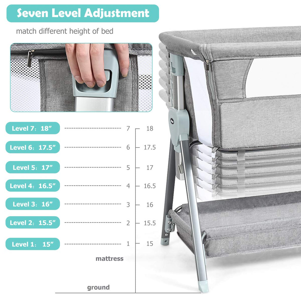 Baby Bassinet Bedside Sleeper with Spine Protecting Support INFANS