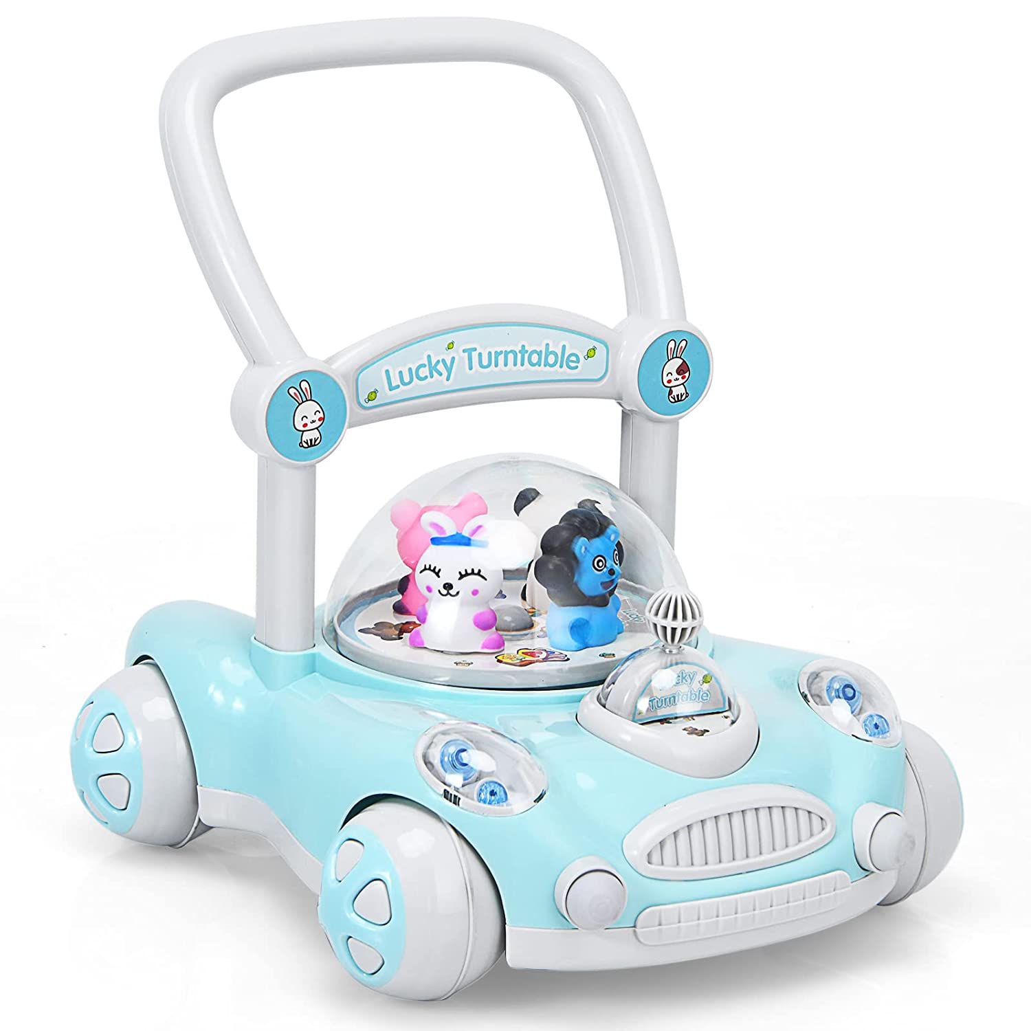 2in1 Baby Walker First Steps Activity Bouncer Musical Toys Car Along Ride  On Go
