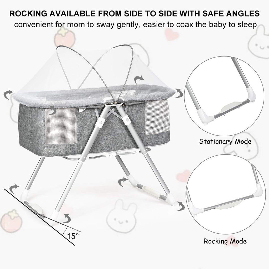 2-in-1 Rocking Bassinet for Newborn Baby INFANS