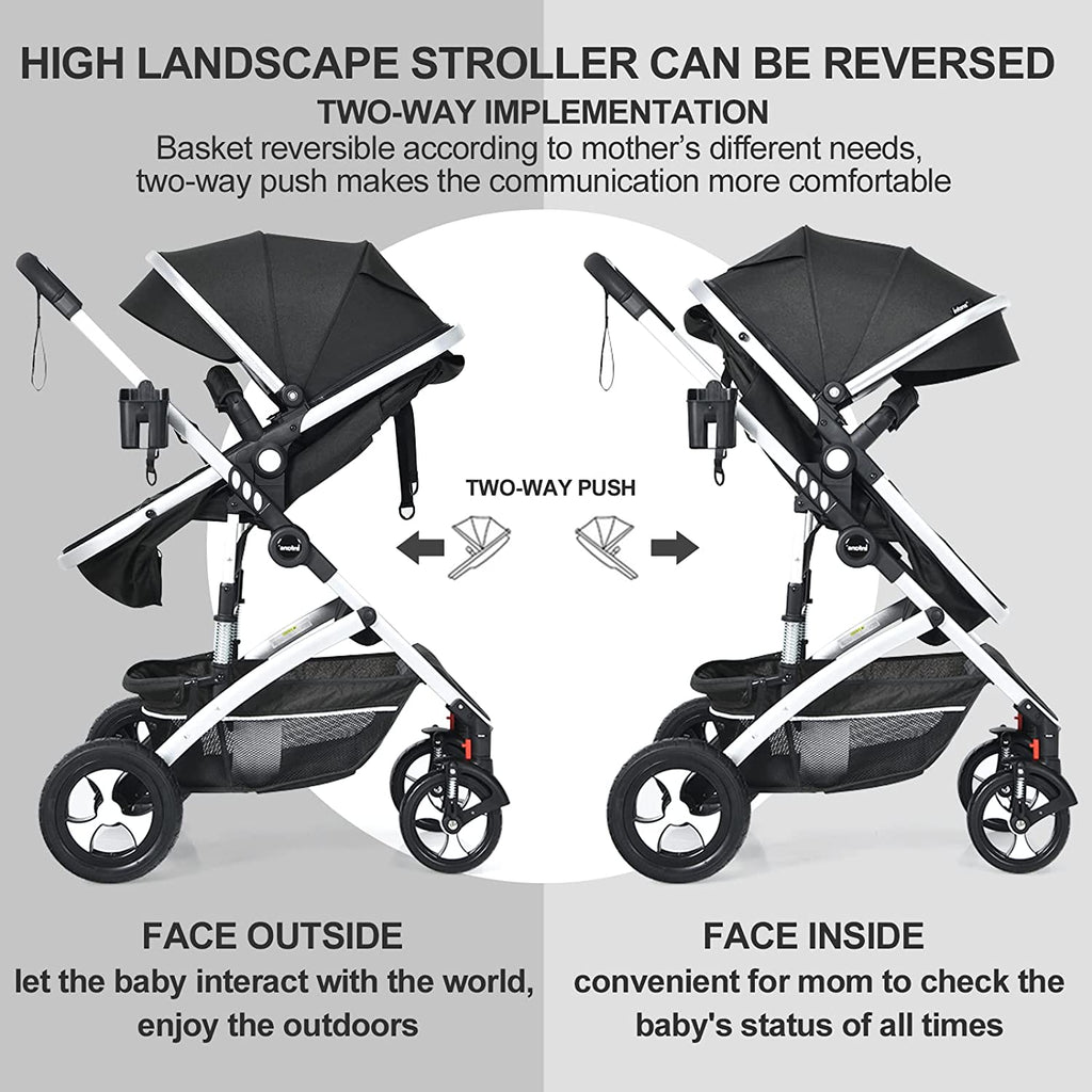 2-in-1 High Landscape Convertible Reversible Infant Baby Stroller INFANS
