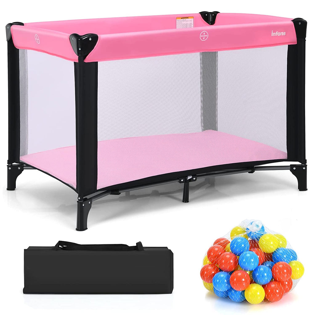 Portable Playard with 50pcs Ball Pit Balls Playpen Activity Center INFANS