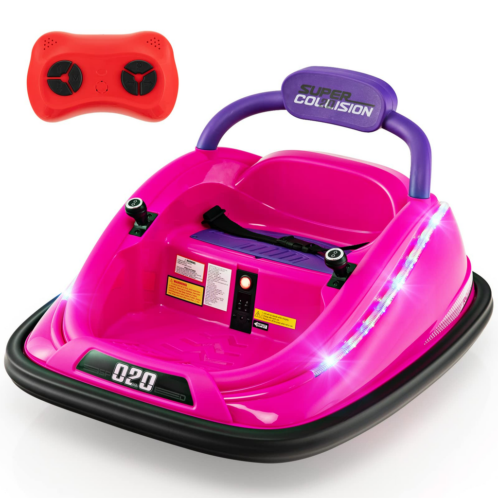 INFANS Bumper Car for Toddlers, 12V Kids Electric Ride on Toy with Remote Control INFANS