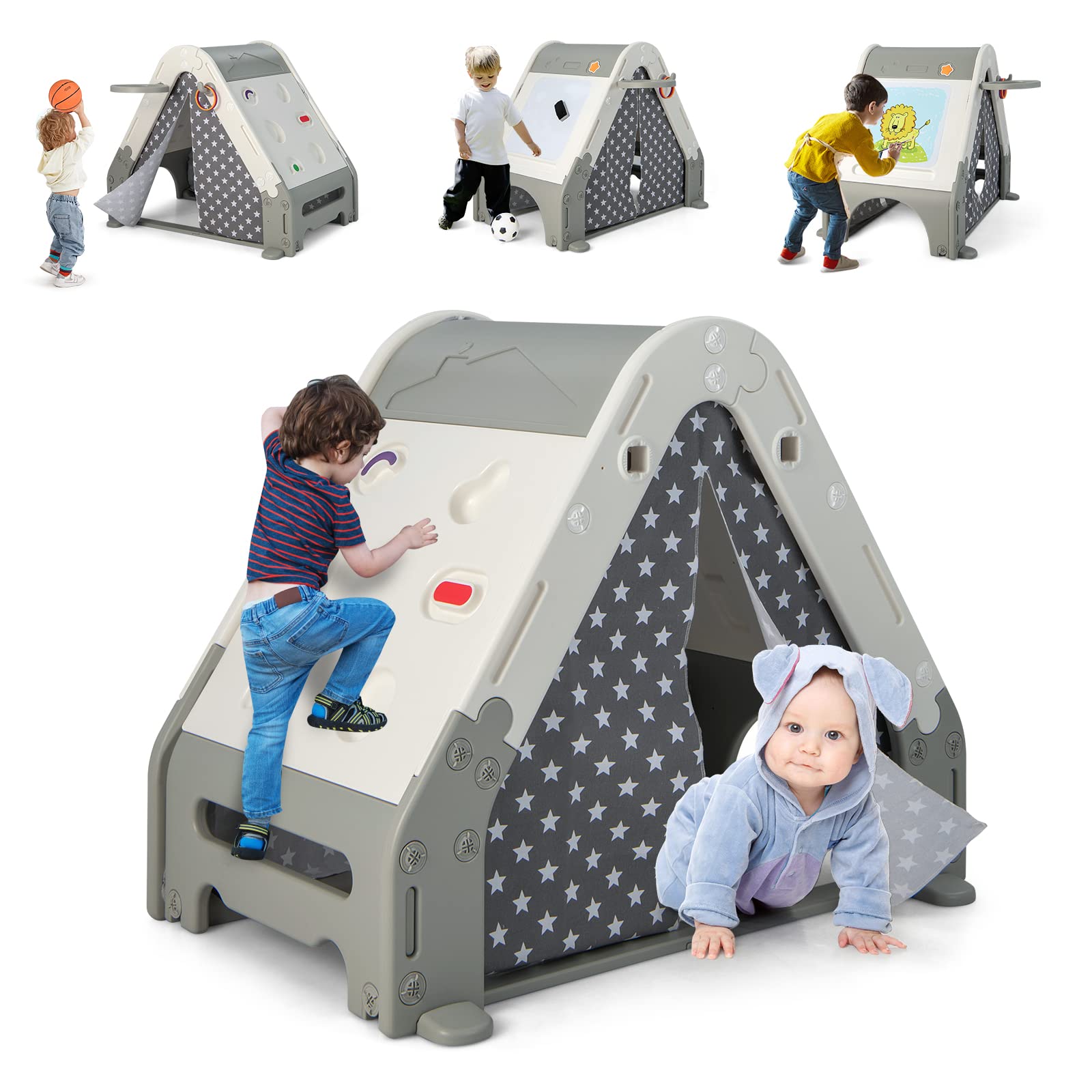 INFANS Kids Play Tent, Anti-Trip Large Playhouse Toys for Children Boy