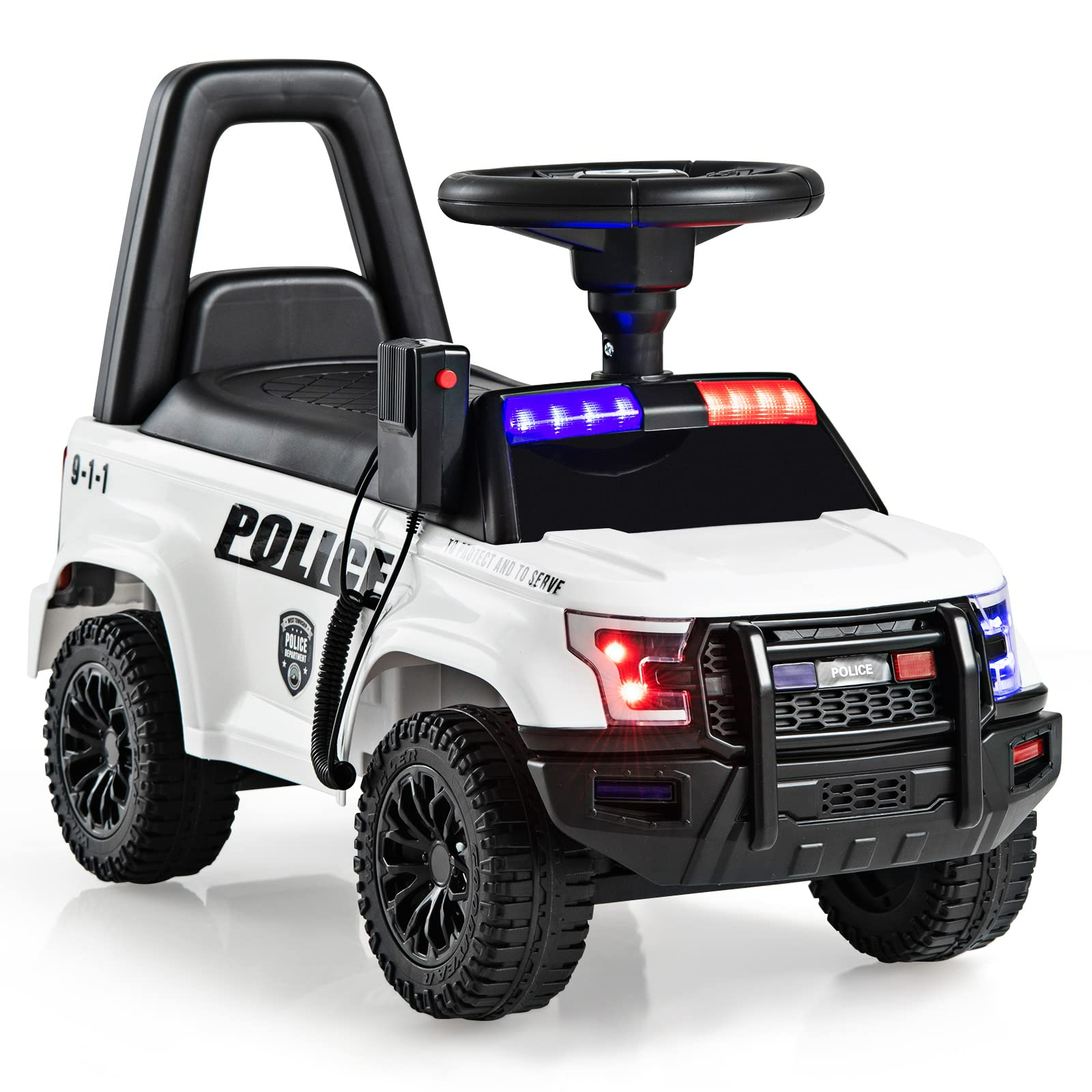 INFANS Ride on Push Police Car Toddler Foot to Floor Sliding Toy Kid