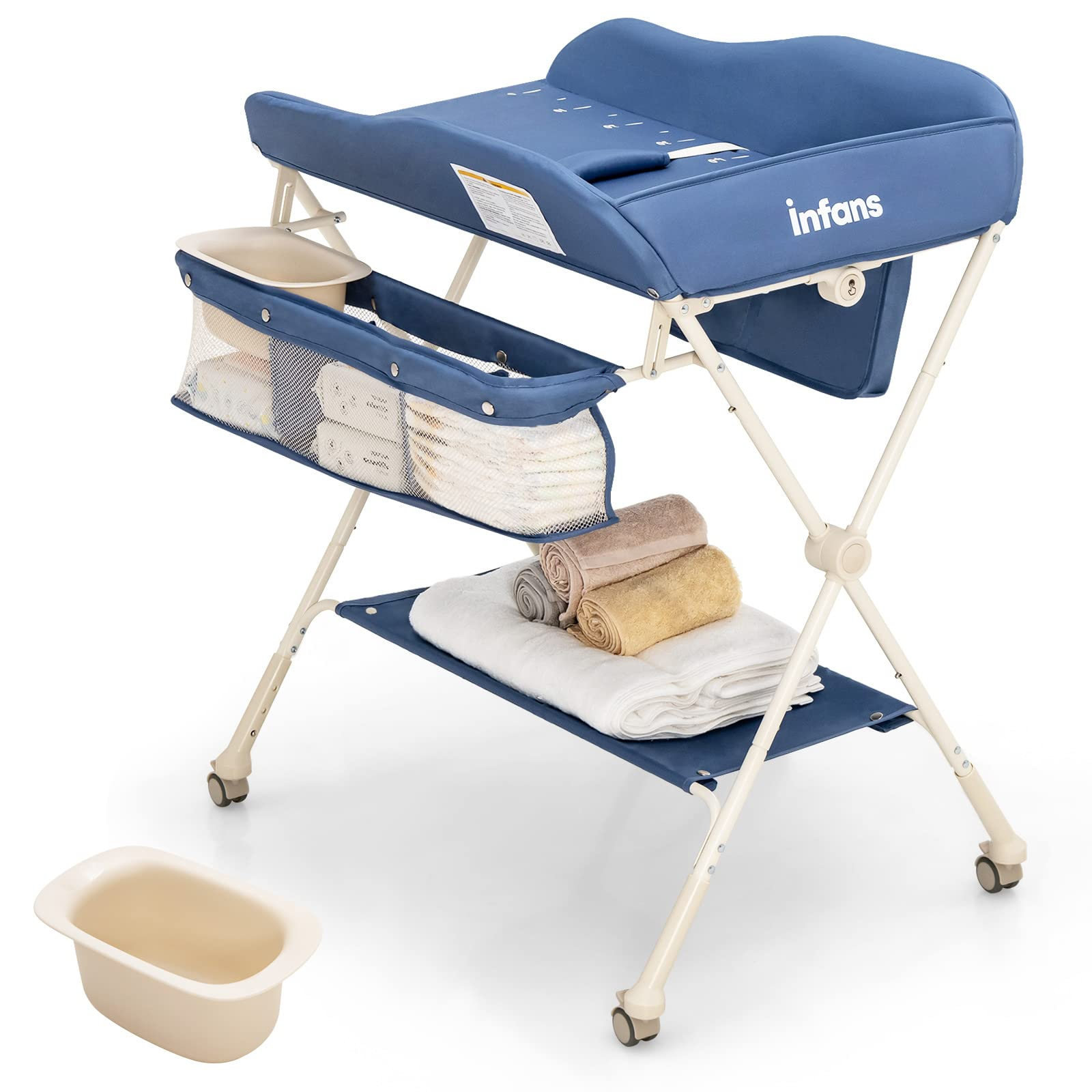Foldable clearance changing table