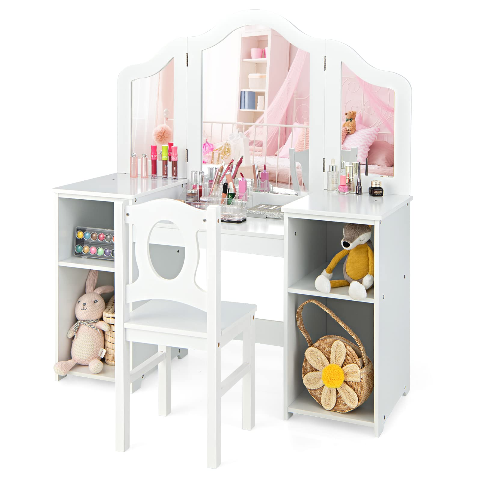 Girls desk discount vanity
