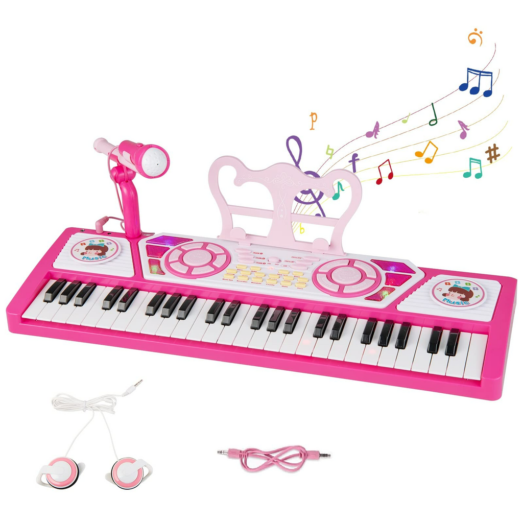 INFANS 49 Keys Kids Piano Keyboard with Microphone, Portable Electronic Musical Instrument Toy INFANS