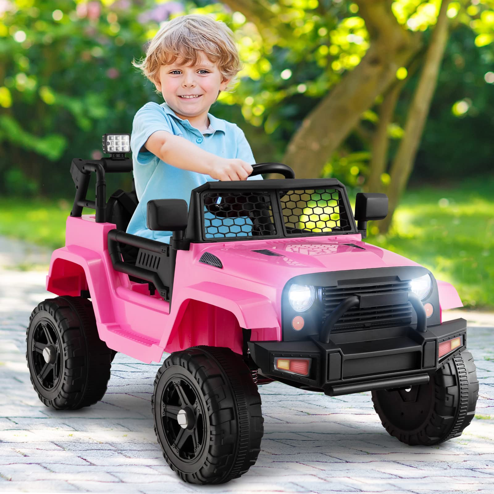 Kids driving jeep hot sale