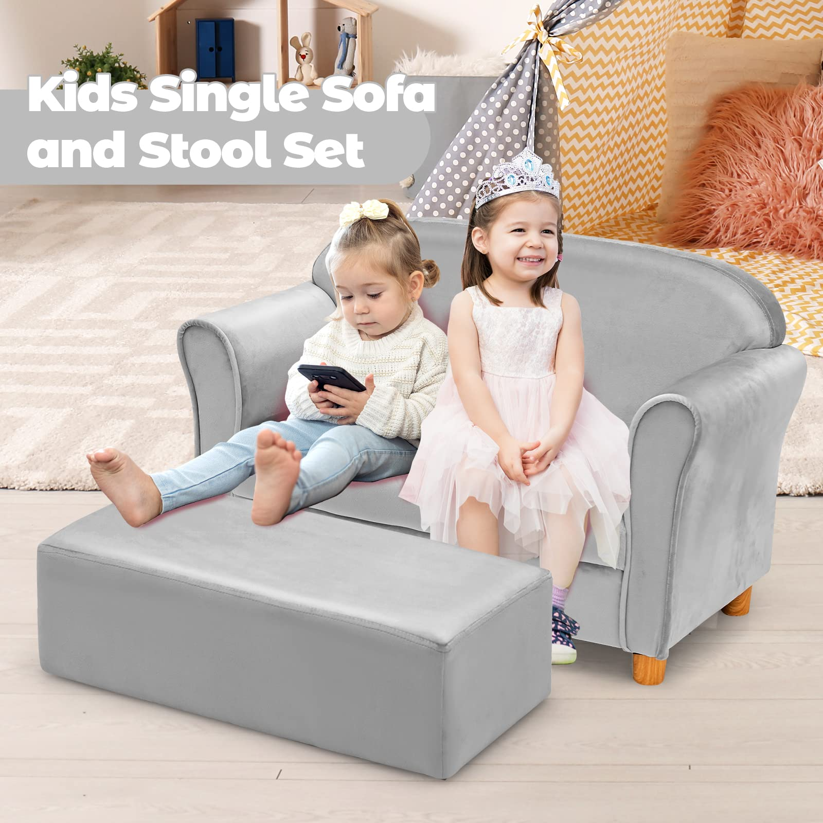 Infans Kids Sofa With Footstool 2 Seat