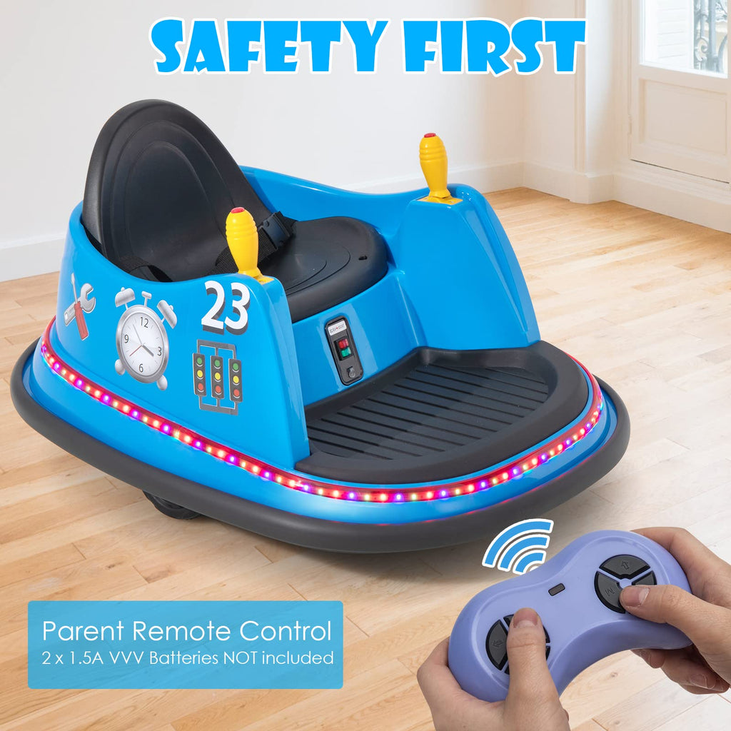 Infans Ride On Bumper Car for Kids, 6V Electric Toy Vehicle with Remote Control, Battery Powered Race Car for Toddlers INFANS