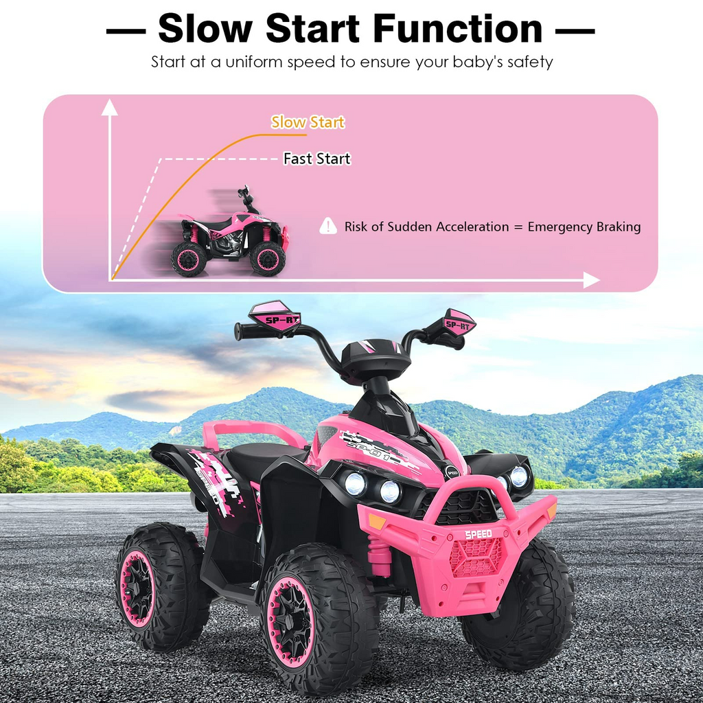 INFANS Ride On ATV, 12V 4 Wheeler Battery Powered Toy Car for Toddlers INFANS