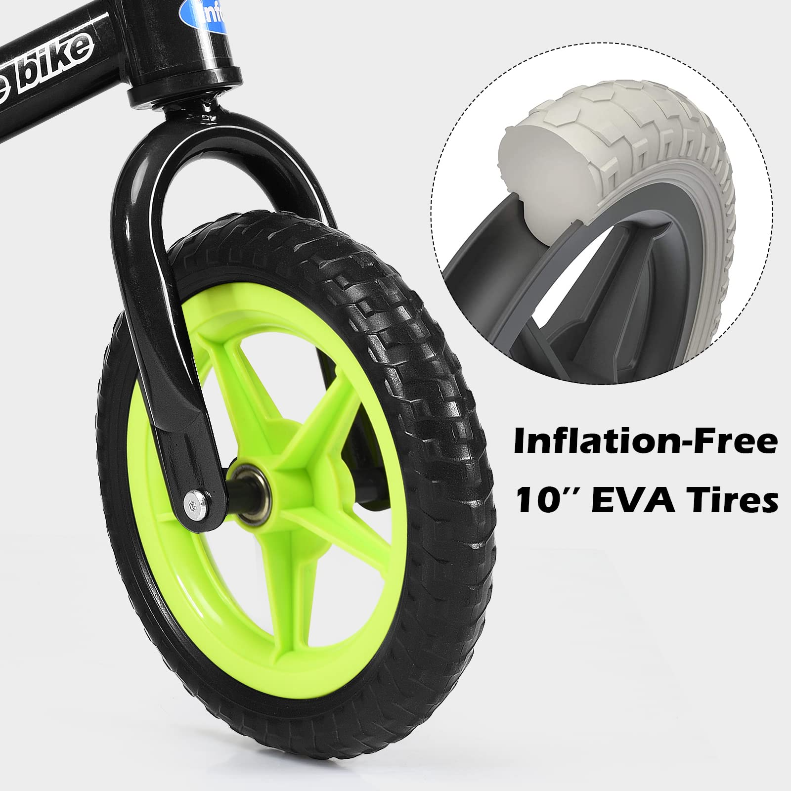 INFANS Balance Bike Beginner Training Bicycle with 10 Airless Eva Ti
