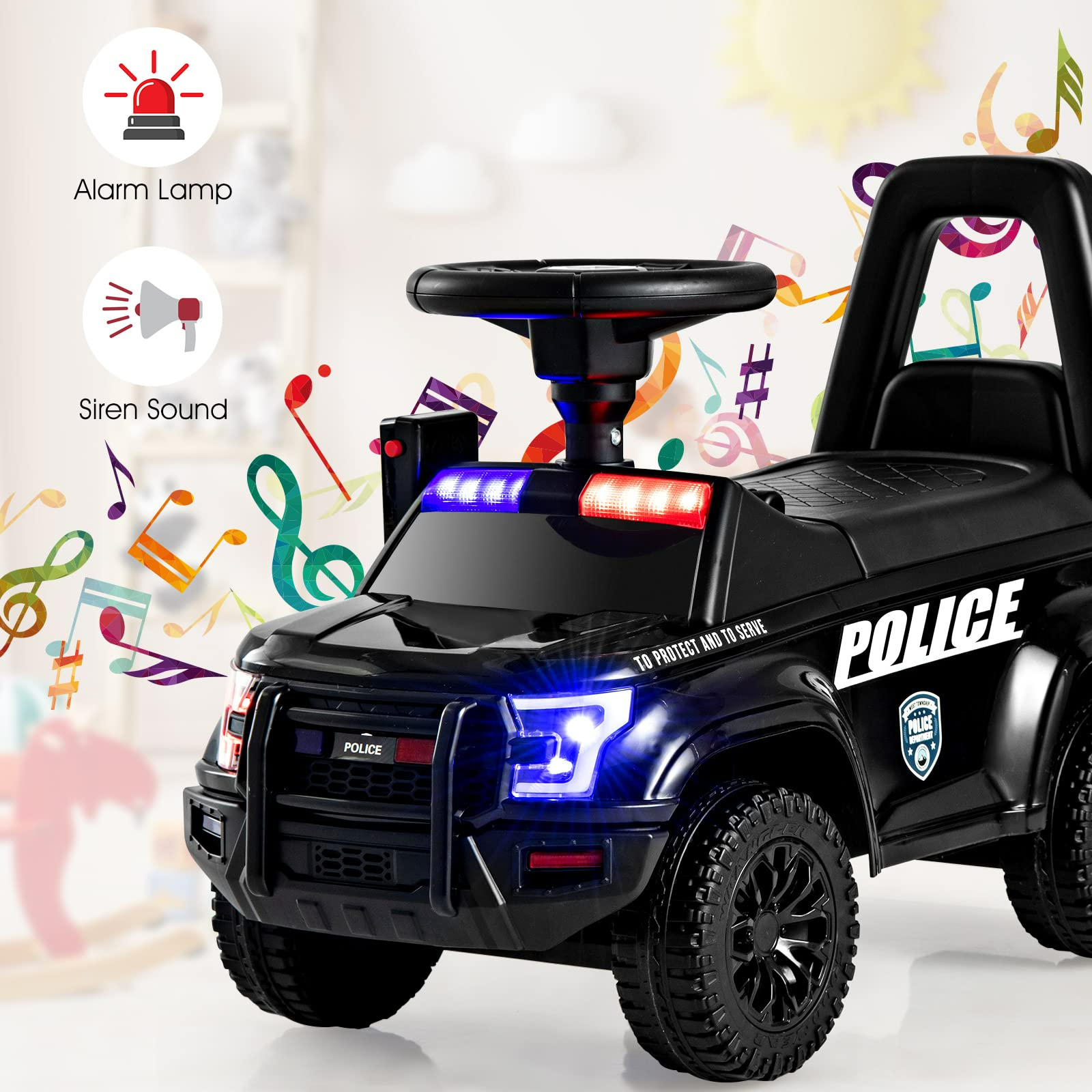 Police ride top on toy