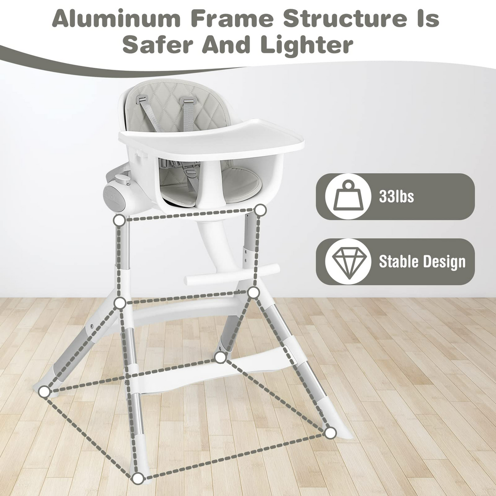 INFANS Baby High Chair, Modern Convertible Design Highchair with Aluminum Construction INFANS