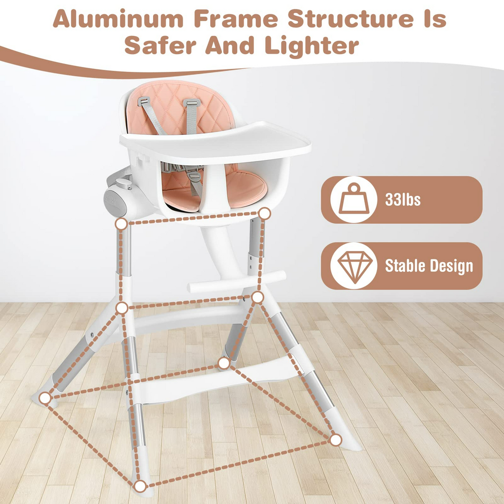 INFANS Baby High Chair, Modern Convertible Design Highchair with Aluminum Construction INFANS