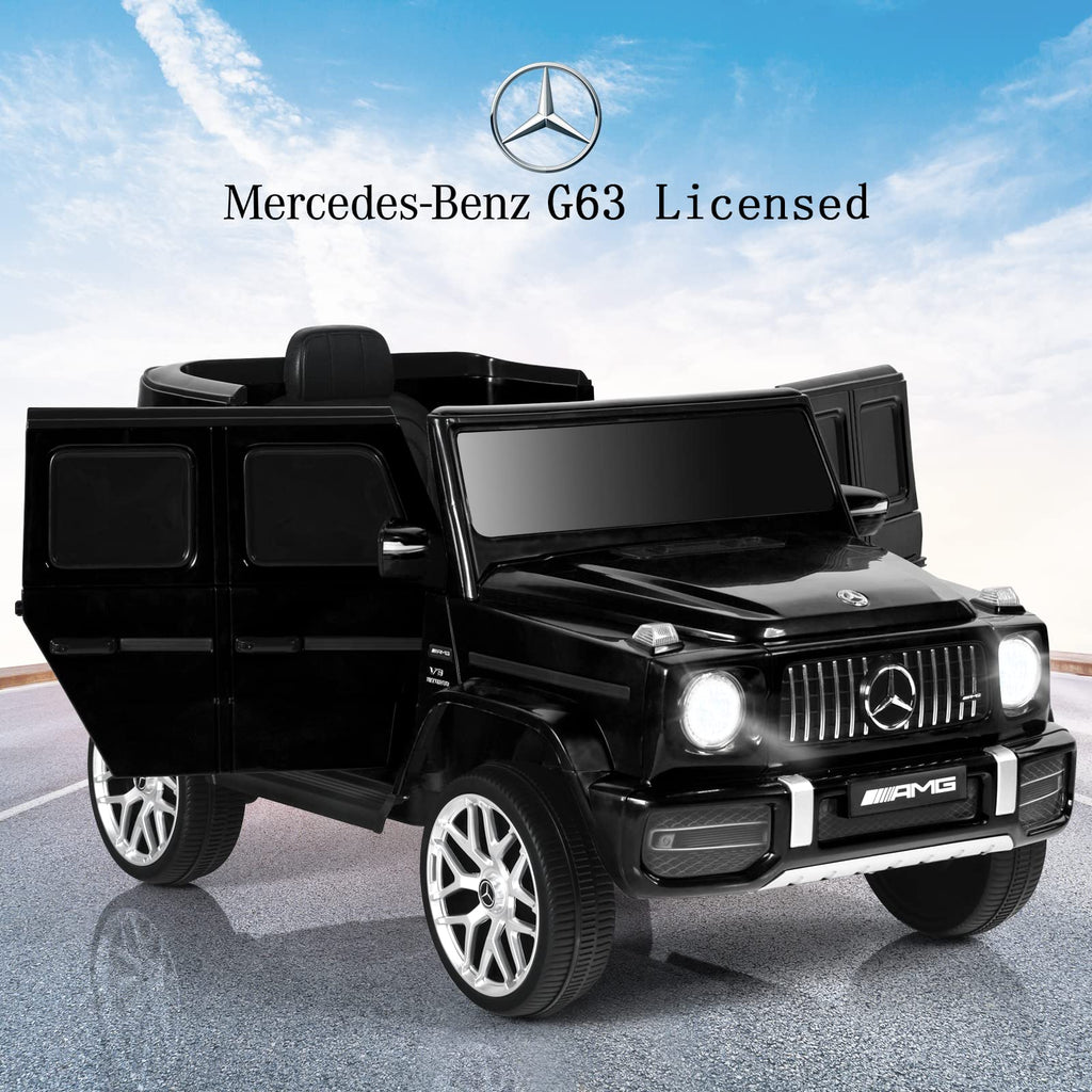 INFANS 12V Kids Ride On Car, Licensed Mercedes Benz G63 Electric Vehicle with Remote Control, Double Open Doors, Music, Bluetooth, 2 Speeds, Wheels Suspension, Battery Powered Driving Toy INFANS