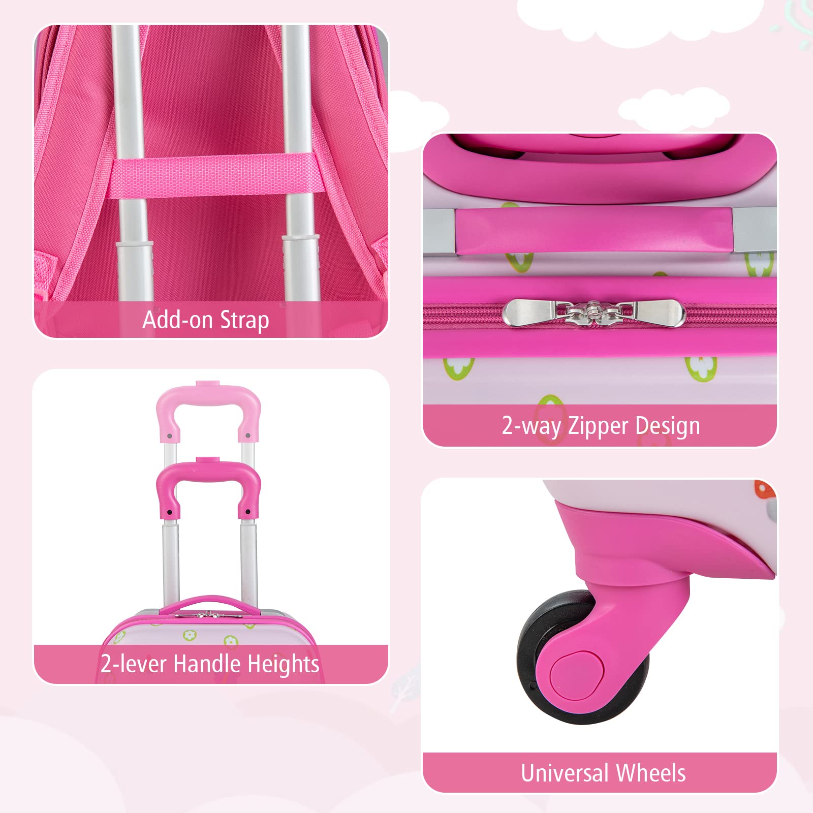 Hjyuik Kids Luggage, Girls Carry on Suitcase W 4 Spinner India | Ubuy