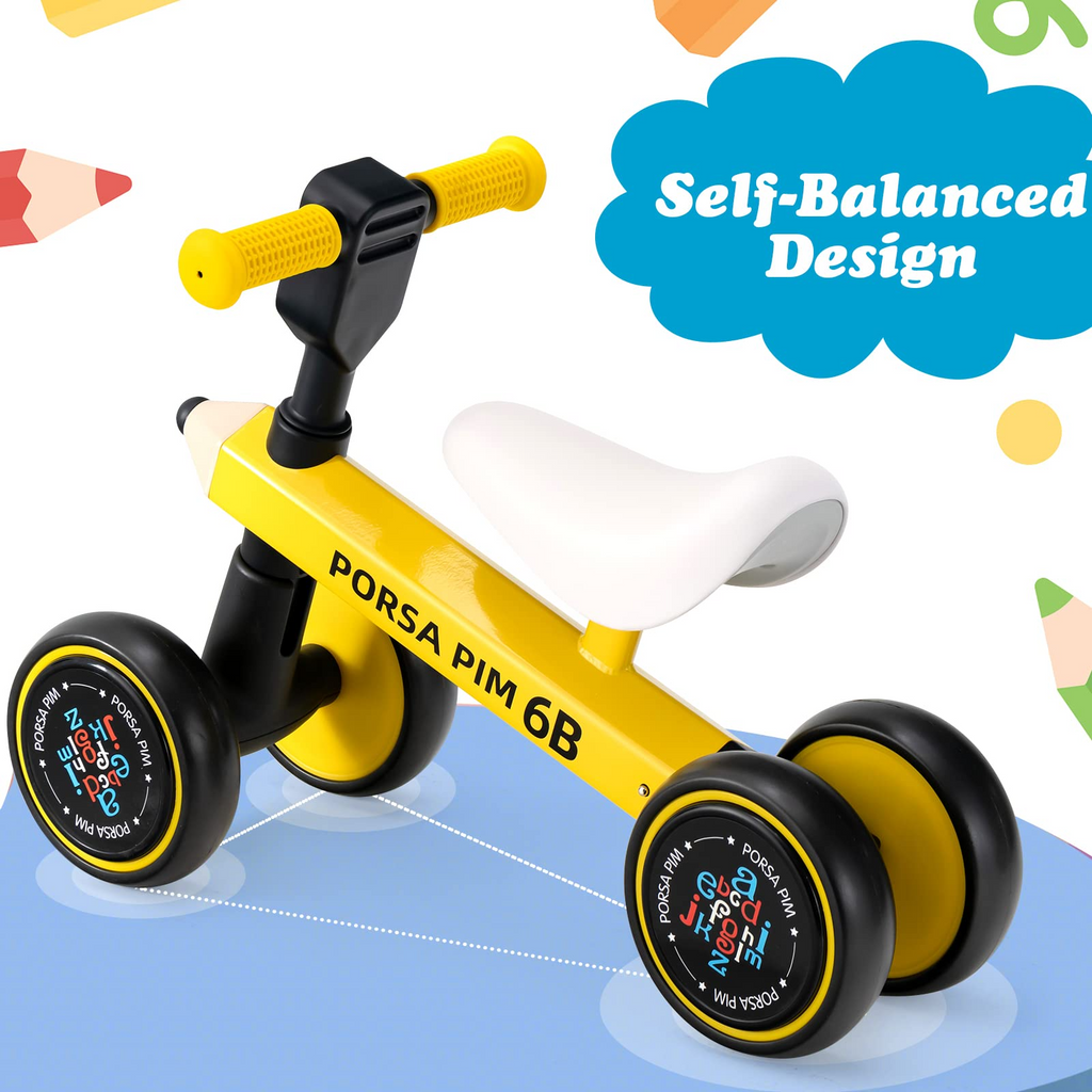 INFANS Baby Balance Bike, Toddler Ride On Bicycle for 1 Year Old, Kids No Pedal Sliding Toy with Silent Wheels INFANS