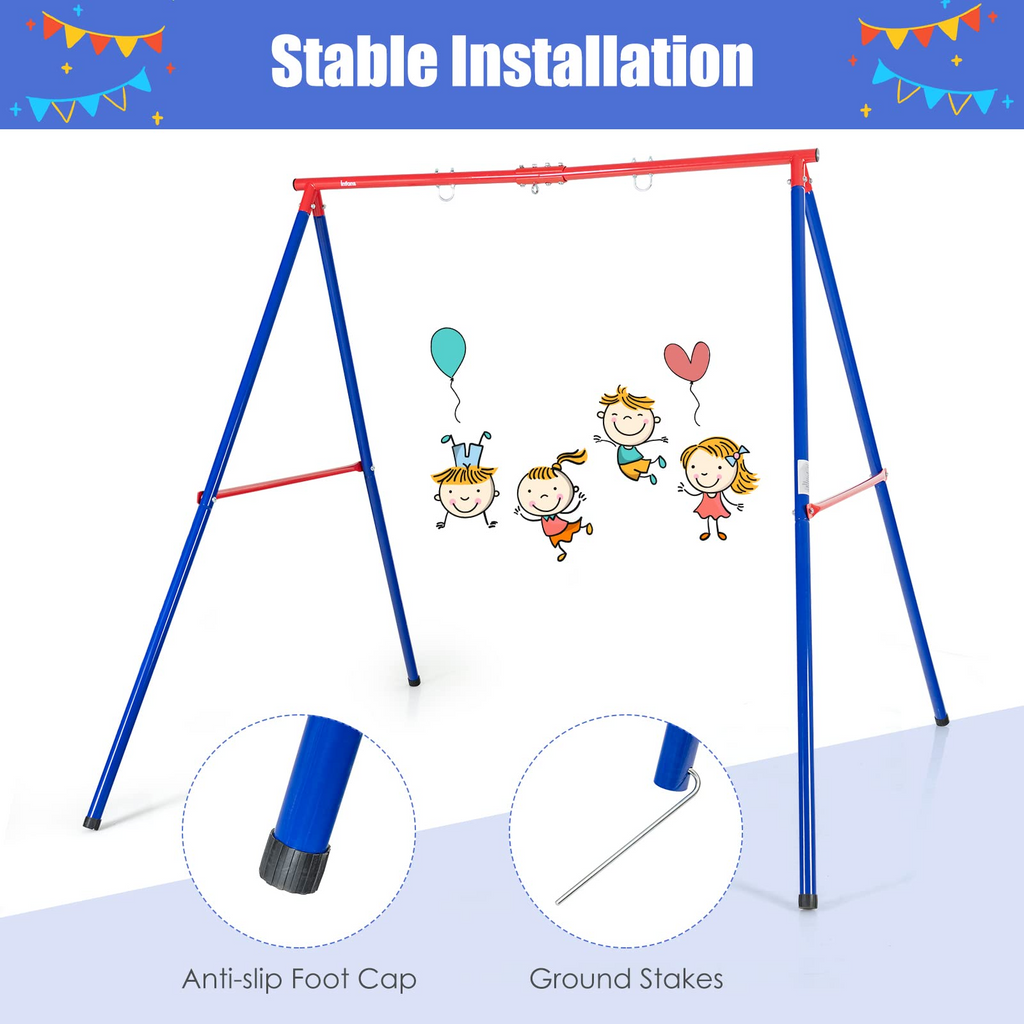 550lbs Heavy Duty Metal Swing Frame | Extra Large A-Frame Swing Stand for Kids and Adult Outdoor Backyard Playground INFANS