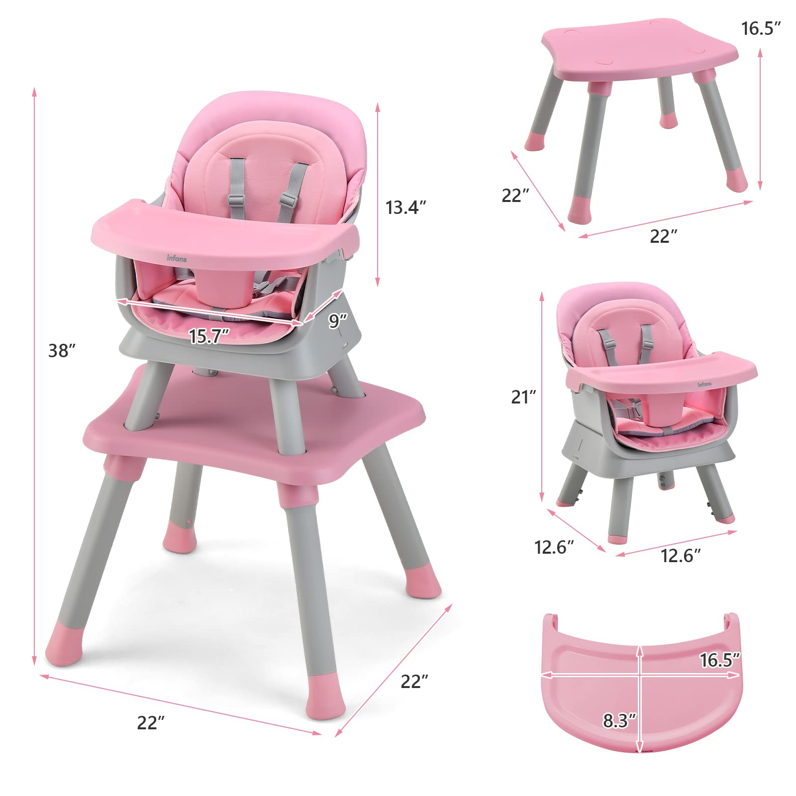 Baby girl discount high chair pink