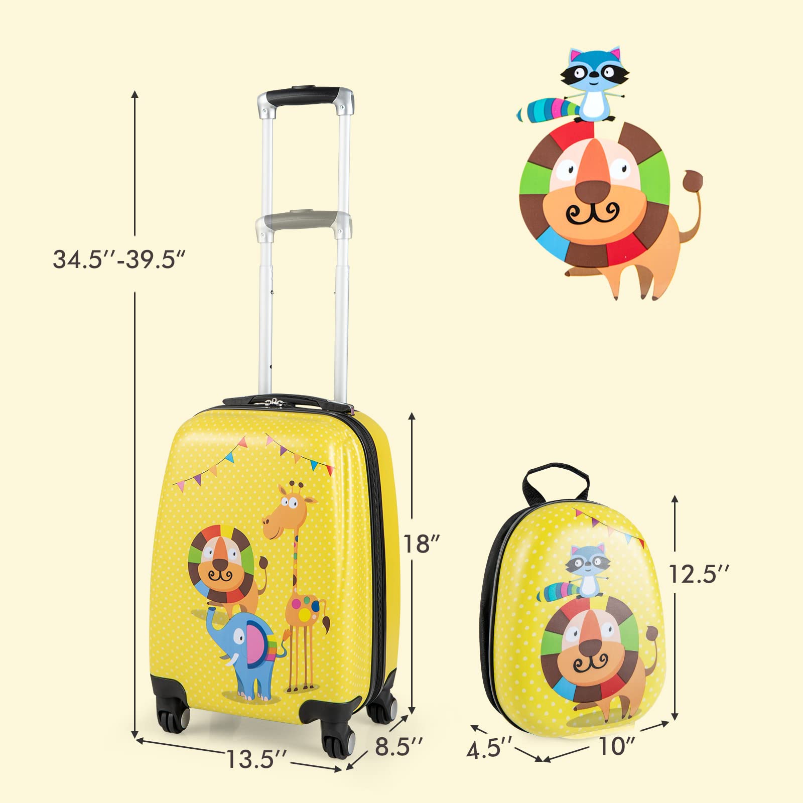 Re-Flection - Kids Printed Luggage Trolley Bag 41cm - Pink
