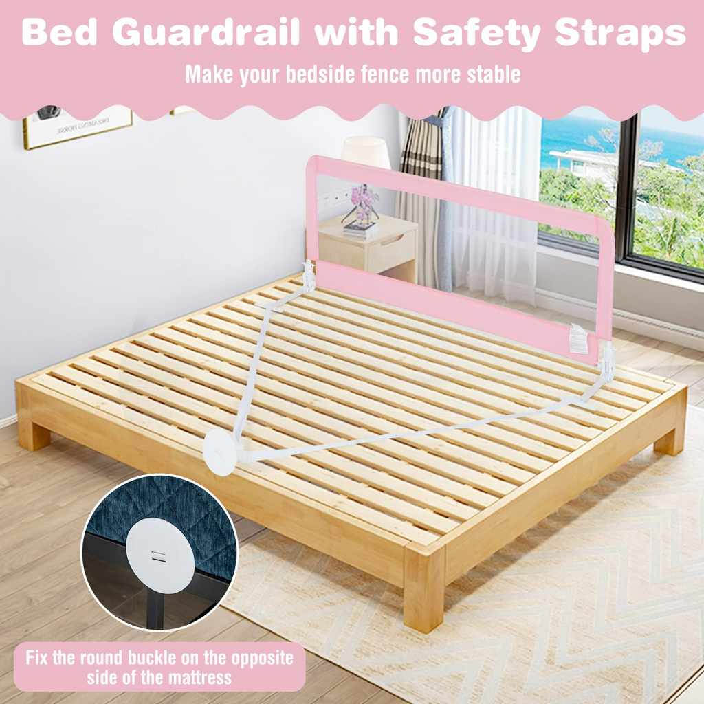 INFANS Bed Rails for Toddlers, Foldable Safety Baby Crib Rail Fit for Kids Twin INFANS