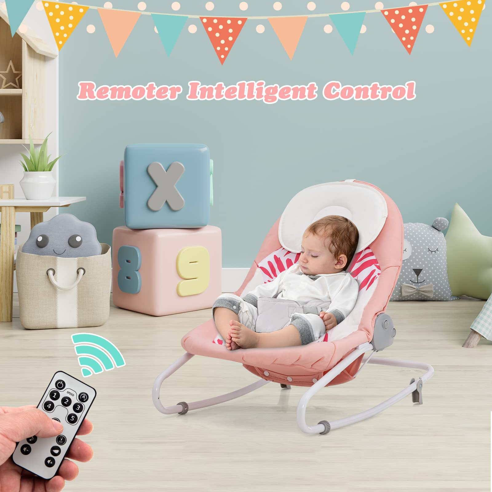 Baby Swing Bouncer Seat Chair for Infants, Electric Portable 2 in 1 Baby  Rocker for Newborn to Toddlers, 5 Speeds 3-Level Seat Angle Adjustment  Built