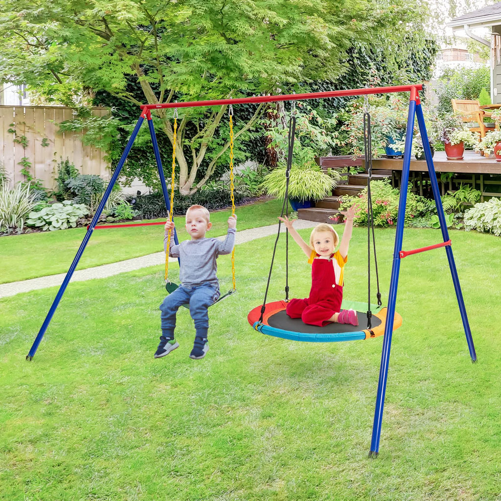 Extra Large A-Frame Swing Stand for Kids and Adult Indoor Outdoor Activity Backyard Playground INFANS