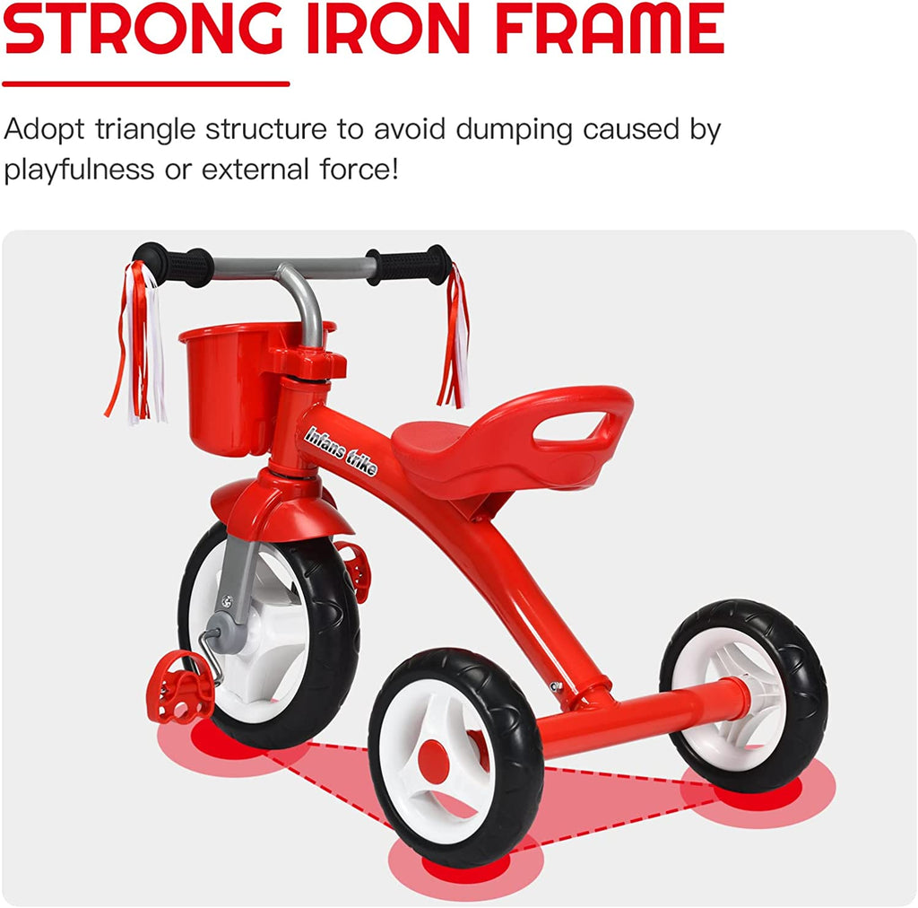Kids Tricycle Rider with Adjustable Seat INFANS